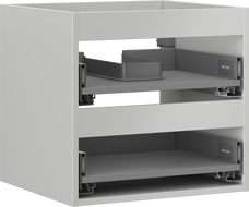 Mexen Box-A Korpus Waschtischunterschrank 50 cm, 2 Schubladen, Grau Matt - 91AX0-0500-470-2-62