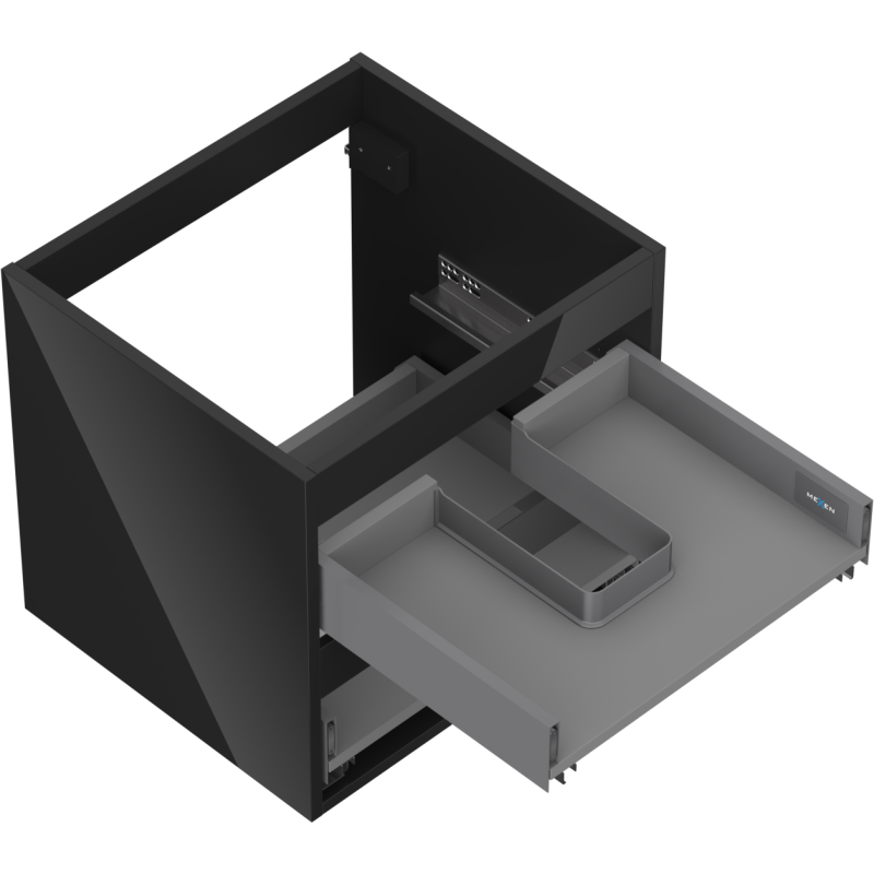 Mexen Box-A corpo dell'armadietto sottolavabo 50 cm, 2 cassetti, nero lucido - 91AX0-0500-470-2-70