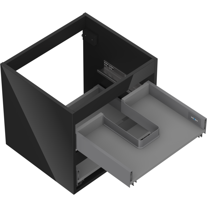 Mexen Box-A kastlichaam voor wastafelonderkast 50 cm, 2 laden, zwart glans - 91AX0-0500-470-2-70