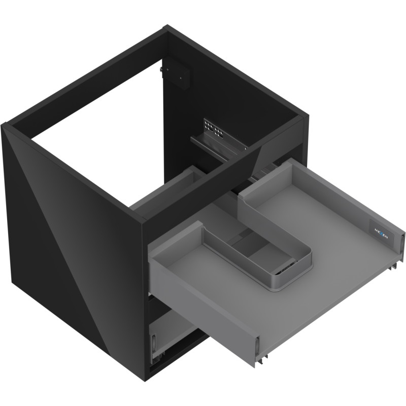 Mexen Box-A korpus ormarića ispod umivaonika 50 cm, 2 ladice, crni sjaj - 91AX0-0500-470-2-70