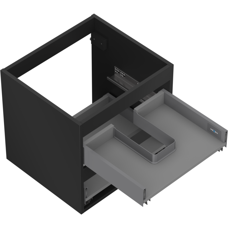 Mexen Box-A corps de meuble sous-lavabo 50 cm, 2 tiroirs, noir mat - 91AX0-0500-470-2-71