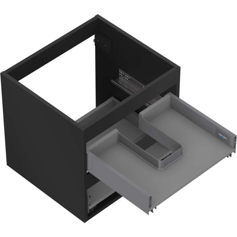 Mexen Box-A korpus szafki podumywalkowej 50 cm, 2 szuflady, czarny mat - 91AX0-0500-470-2-71