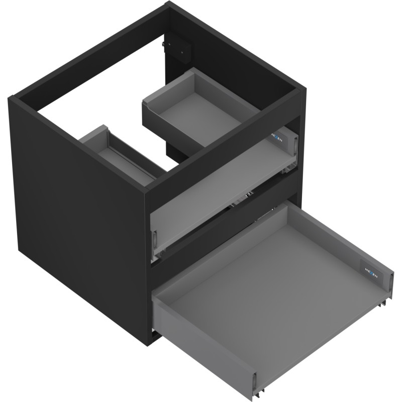 Mexen Box-A valamualuse kapi korpus 50 cm, 2 sahtlit, must matt - 91AX0-0500-470-2-71