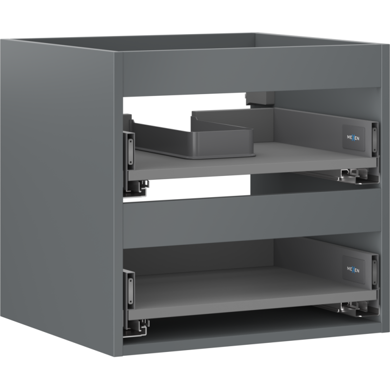 Mexen Box-A Unterschrank für Waschbecken 50 cm, 2 Schubladen, Graphit matt - 91AX0-0500-470-2-66