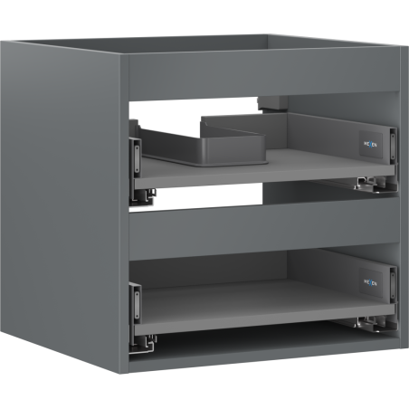 Mexen Box-A kastlichaam voor wastafel 50 cm, 2 lades, grafiet mat - 91AX0-0500-470-2-66