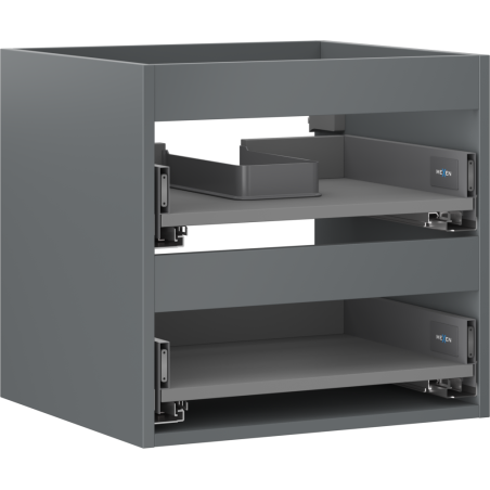 Mexen Box-A Unterschrank für Waschbecken 50 cm, 2 Schubladen, Graphit matt - 91AX0-0500-470-2-66