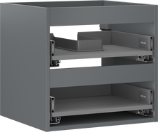 Mexen Box-A kast onder de wastafel 50 cm, 2 laden, mat grafiet - 91AX0-0500-470-2-66