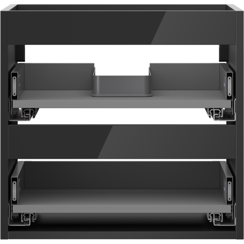 Mexen Box-A corpo del mobile del lavabo 50 cm, 2 cassetti, nero lucido - 91AX0-0500-470-2-70