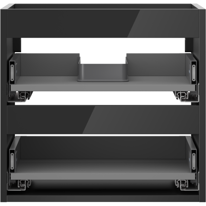 Mexen Box-A corpo dell'armadietto sottolavabo 50 cm, 2 cassetti, nero lucido - 91AX0-0500-470-2-70