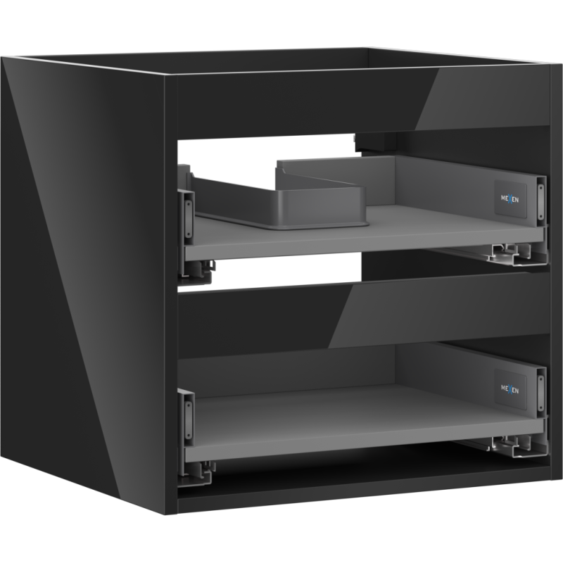 Mexen Box-A Korpus der Waschtischunterschrank 50 cm, 2 Schubladen, schwarz glänzend - 91AX0-0500-470-2-70