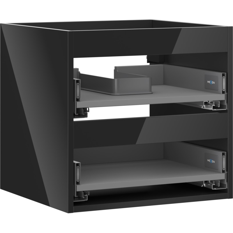 Mexen Box-A korpus ormarića ispod umivaonika 50 cm, 2 ladice, crni sjaj - 91AX0-0500-470-2-70