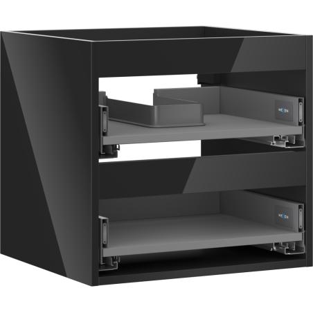 Mexen Box-A Korpus des Waschtischunterschranks 50 cm, 2 Schubladen, schwarz glänzend - 91AX0-0500-470-2-70