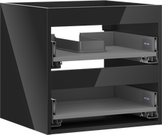 Mexen Box-A Waschtischunterschrankkorpus 50 cm, 2 Schubladen, schwarz glänzend - 91AX0-0500-470-2-70