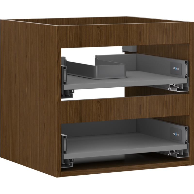 Mexen Box-A 50 cm lavuaarin alakaapin runko, 2 laatikkoa, pähkinä - 91AX0-0500-470-2-86