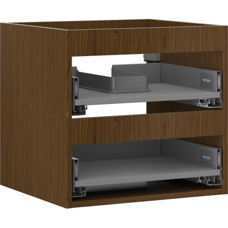 Mexen Box-A cuerpo de mueble debajo del lavabo de 50 cm, 2 cajones, nogal - 91AX0-0500-470-2-86