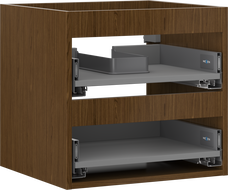 Mexen Box-A cuerpo de mueble debajo del lavabo de 50 cm, 2 cajones, nogal - 91AX0-0500-470-2-86