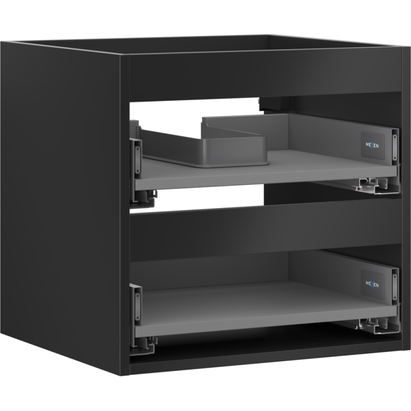 Mexen Box-A korpus szafki podumywalkowej 50 cm, 2 szuflady, czarny mat - 91AX0-0500-470-2-71