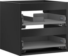 Mexen Box-A σώμα ντουλάπας για νιπτήρα 50 cm, 2 συρτάρια, μαύρο ματ - 91AX0-0500-470-2-71