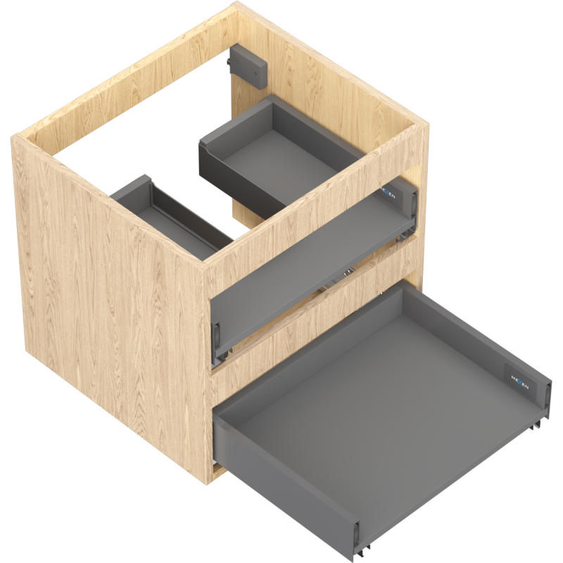 Mexen Box-A caisson d'armoire sous vasque 50 cm, 2 tiroirs, chêne - 91AX0-0500-470-2-81