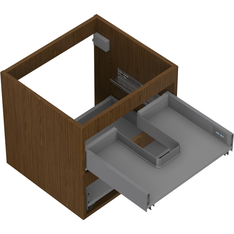 Mexen Box-A corpo del mobile sotto lavabo 50 cm, 2 cassetti, noce - 91AX0-0500-470-2-86