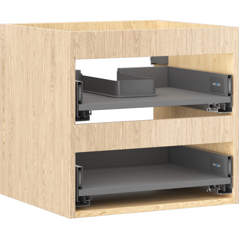 Mexen Box-A caisson d'armoire sous vasque 50 cm, 2 tiroirs, chêne - 91AX0-0500-470-2-81