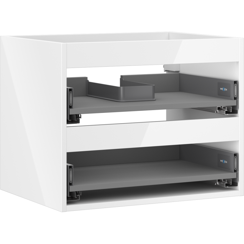 Mexen Box-A corpus van de wasbak kast 60 cm, 2 lades, wit glans - 91AX0-0600-470-2-00