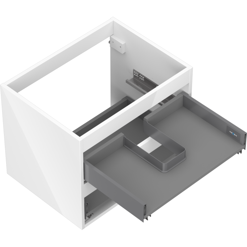 Mexen Box-A corpo de armário sob lavatório 60 cm, 2 gavetas, branco brilhante - 91AX0-0600-470-2-00