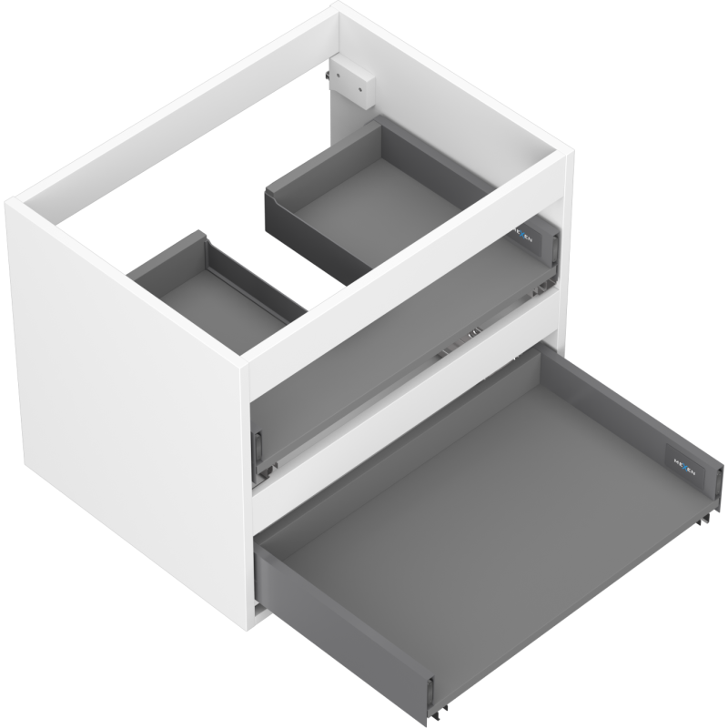 Mexen Box-A corps de meuble sous-vasque 60 cm, 2 tiroirs, blanc mat - 91AX0-0600-470-2-01