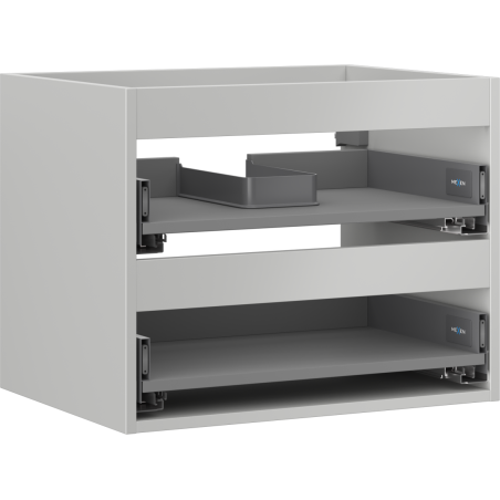 Mexen Box-A cabinet body for under-sink 60 cm, 2 drawers, grey matt - 91AX0-0600-470-2-62
