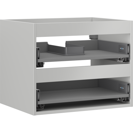 Mexen Box-A kućište ormarića ispod umivaonika 60 cm, 2 ladice, siva mat - 91AX0-0600-470-2-62