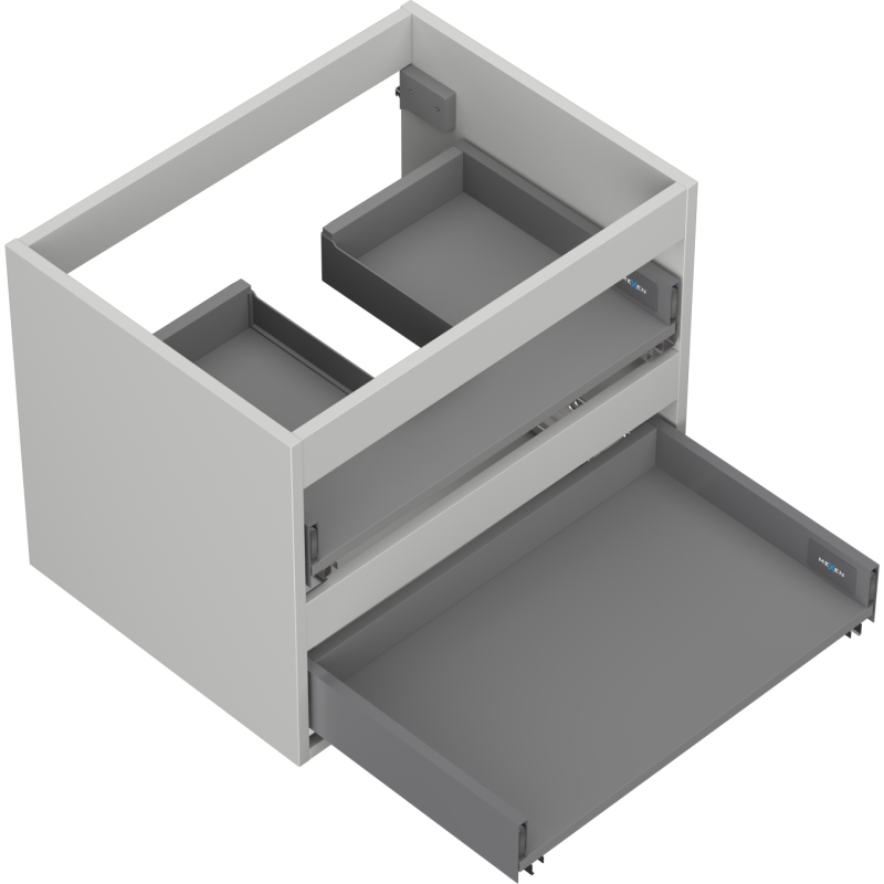 Mexen Box-A corpo dell'armadietto sotto il lavandino 60 cm, 2 cassetti, grigio opaco - 91AX0-0600-470-2-62