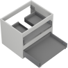 Mexen Box-A cabinet body for under-sink 60 cm, 2 drawers, grey matt - 91AX0-0600-470-2-62
