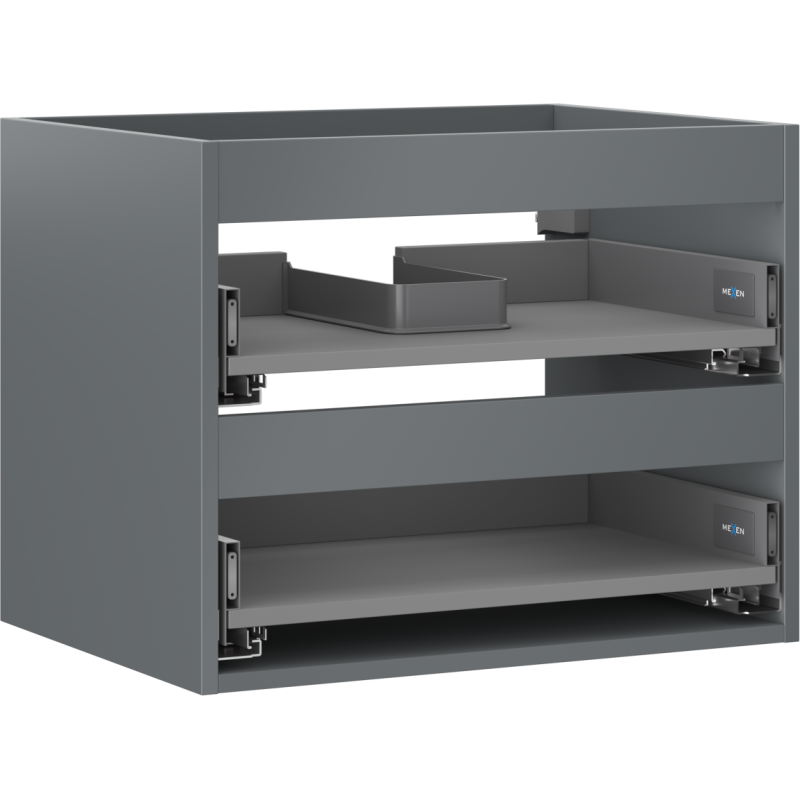 Mexen Box-A Korpus des Waschtischunterschranks 60 cm, 2 Schubladen, Grafit Matt - 91AX0-0600-470-2-66