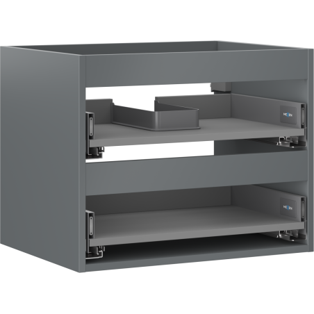 Mexen Box-A Korpus des Waschtischunterschranks 60 cm, 2 Schubladen, Grafit Matt - 91AX0-0600-470-2-66