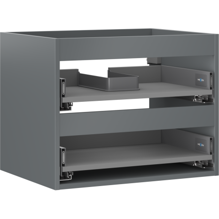 Mexen Box-A Korpus für Waschtischunterschrank 60 cm, 2 Schubladen, Graphit matt - 91AX0-0600-470-2-66