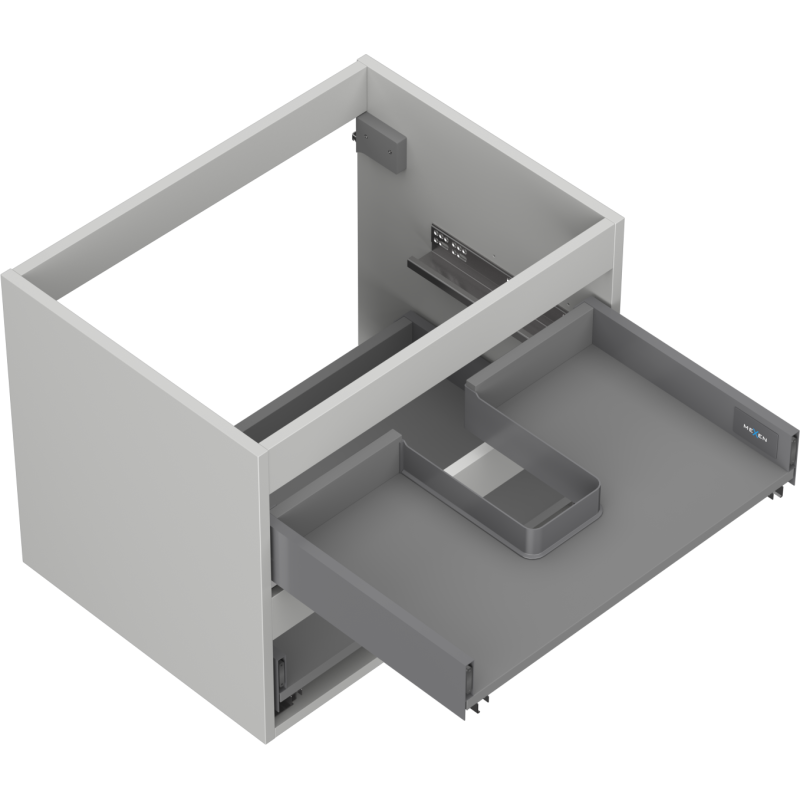 Mexen Box-A cabinet body for under-sink 60 cm, 2 drawers, grey matt - 91AX0-0600-470-2-62