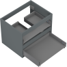 Mexen Box-A Korpus des Waschtischunterschranks 60 cm, 2 Schubladen, Grafit Matt - 91AX0-0600-470-2-66