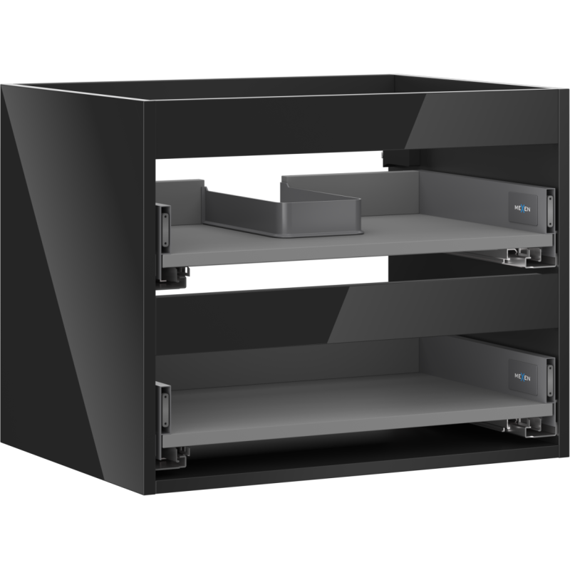 Mexen Box-A cabinet frame for washbasin 60 cm, 2 drawers, black gloss - 91AX0-0600-470-2-70