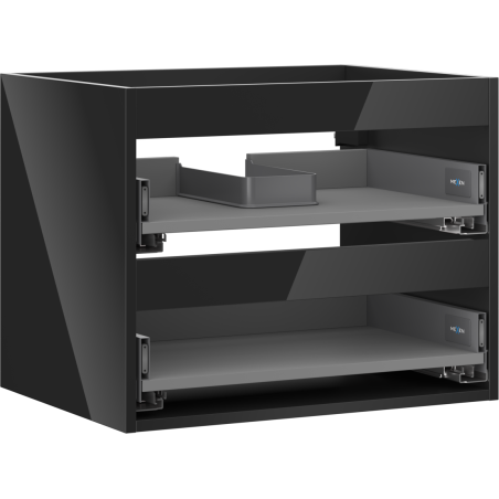 Mexen Box-A cabinet frame for washbasin 60 cm, 2 drawers, black gloss - 91AX0-0600-470-2-70