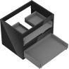 Mexen Box-A valamu alune kapp 60 cm, 2 sahtlit, must läikiv - 91AX0-0600-470-2-70