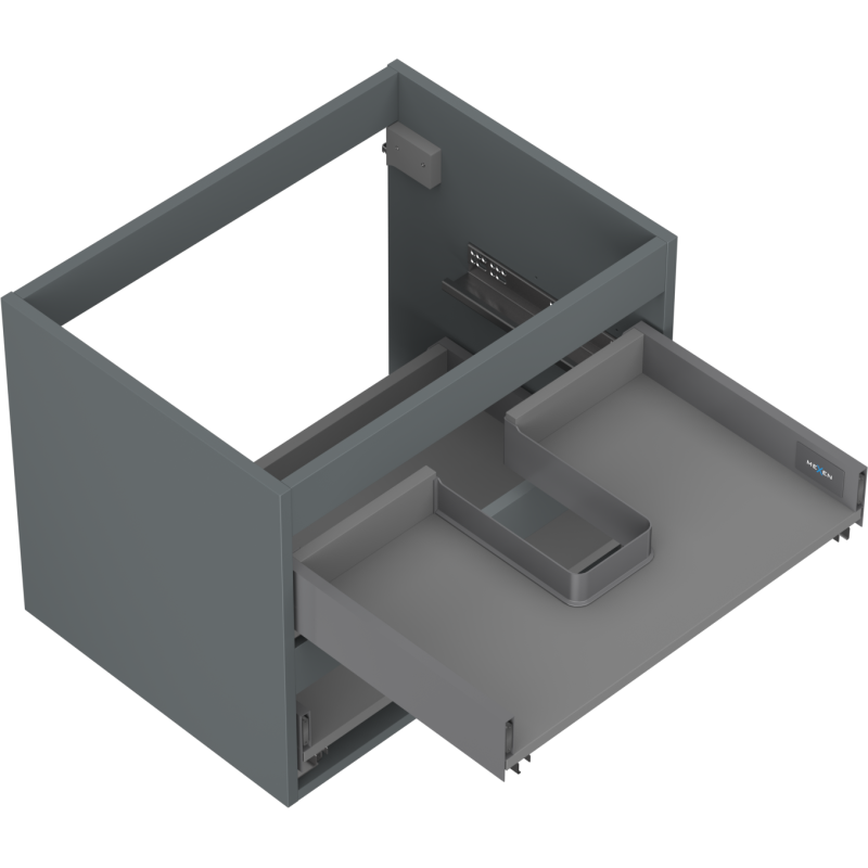 Mexen Box-A korpus av tvättställskåp 60 cm, 2 lådor, grafit matt - 91AX0-0600-470-2-66