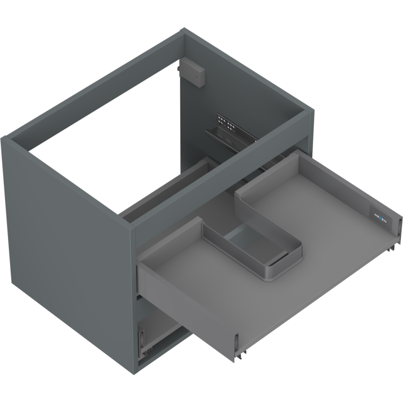 Mexen Box-A vanity unit cabinet 60 cm, 2 drawers, matte graphite - 91AX0-0600-470-2-66