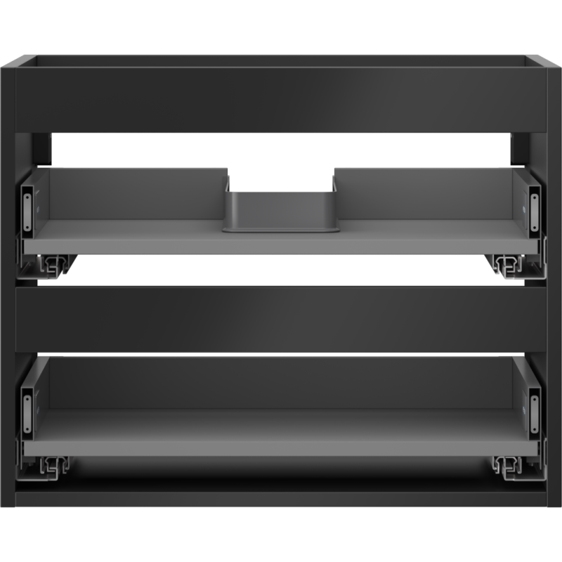 Mexen Box-A cuerpo del armario de lavabo 60 cm, 2 cajones, negro mate - 91AX0-0600-470-2-71