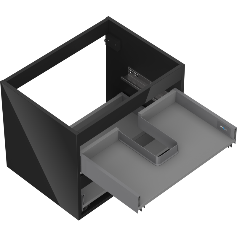 Mexen Box-A cabinet frame for washbasin 60 cm, 2 drawers, black gloss - 91AX0-0600-470-2-70