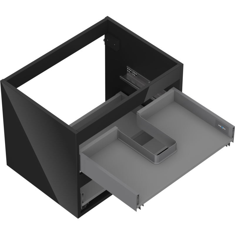 Mexen Box-A kastlichaam voor wastafel 60 cm, 2 laden, zwart glanzend - 91AX0-0600-470-2-70