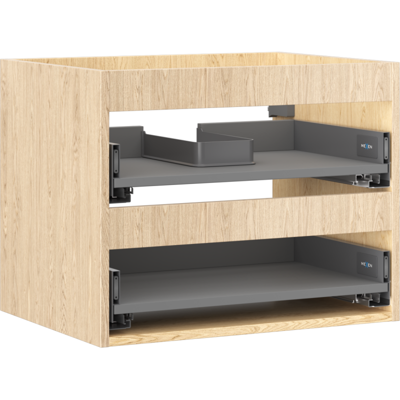Mexen Box-A carcasa del armario debajo del lavabo de 60 cm, 2 cajones, roble - 91AX0-0600-470-2-81