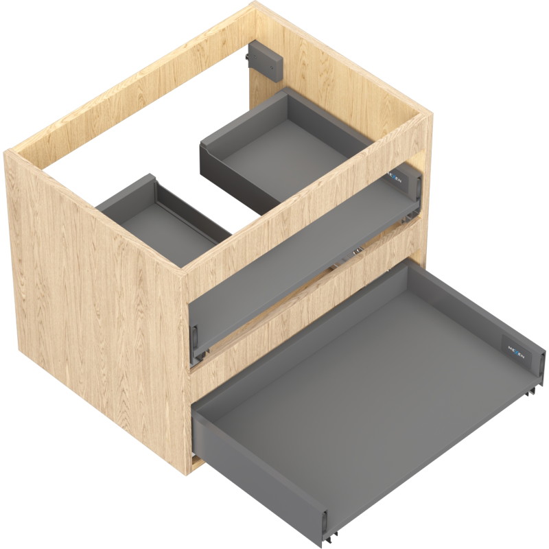 Mexen Box-A kućište ormarića ispod umivaonika 60 cm, 2 ladice, hrast - 91AX0-0600-470-2-81