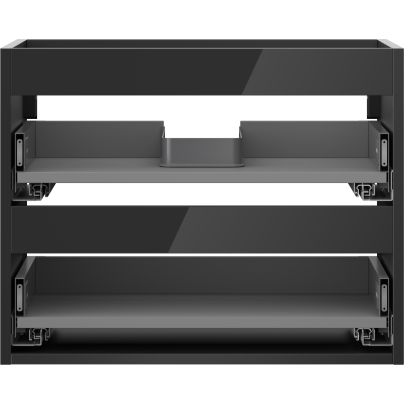 Mexen Box-A cabinet frame for washbasin 60 cm, 2 drawers, black gloss - 91AX0-0600-470-2-70
