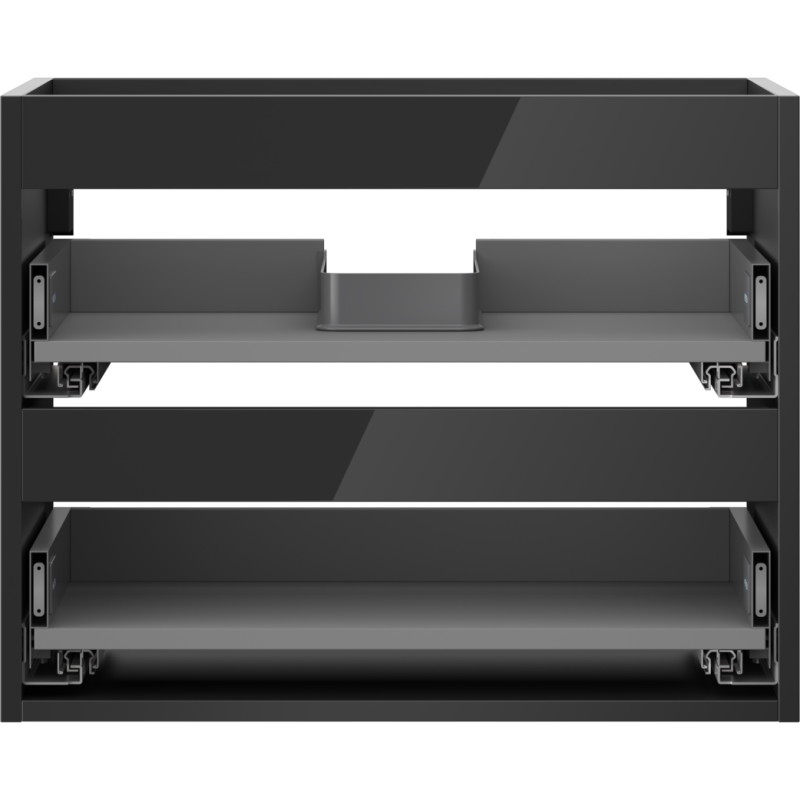 Mexen Box-A korisnica ormarića ispod umivaonika 60 cm, 2 ladice, crni sjaj - 91AX0-0600-470-2-70