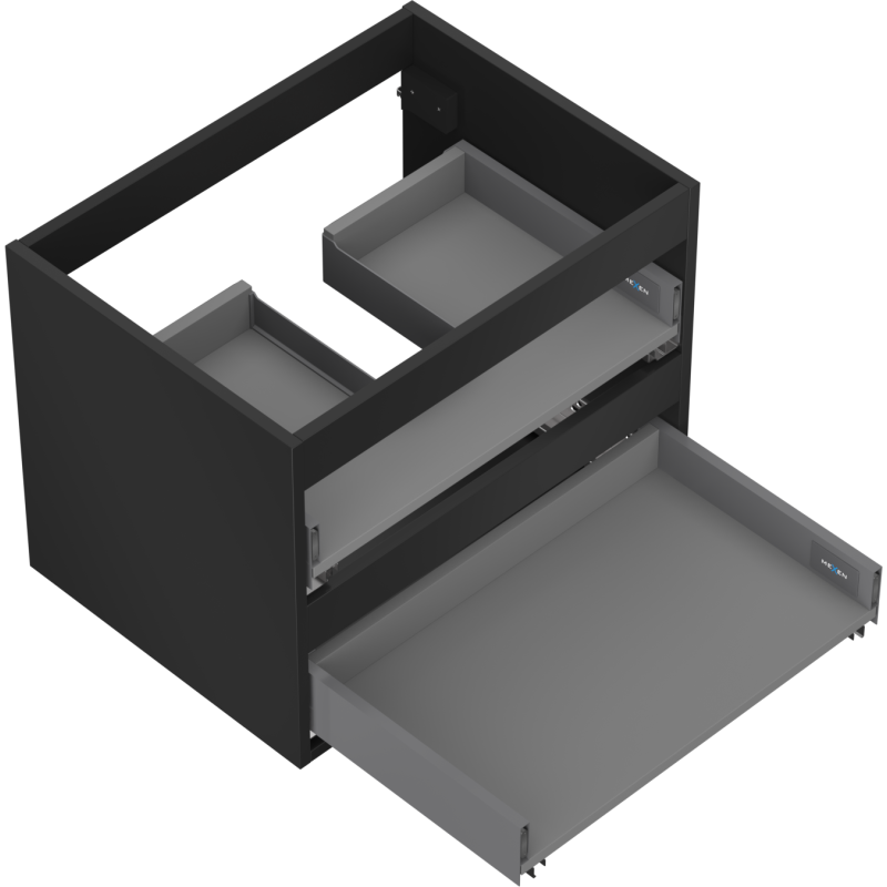 Mexen Box-A korpus szafki podumywalkowej 60 cm, 2 szuflady, czarny mat - 91AX0-0600-470-2-71